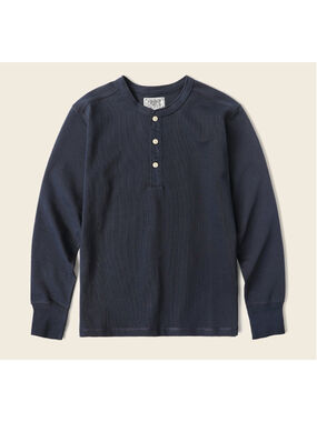 Vintage Long Sleeve Henley Shirt Navy Bronson Navy Size XL 🇺🇸shipp